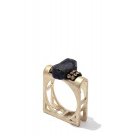 Onyx Stone Block Cut out Square Ring